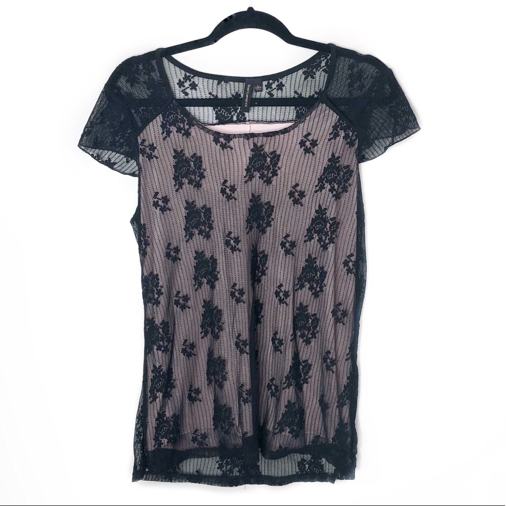 Susan Lawrence | Black & Cream Lace Blouse
